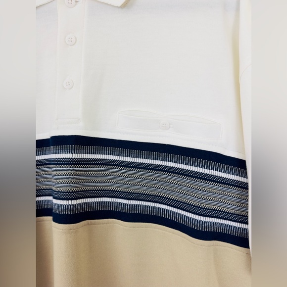 Men’s Safe Harbor Sportswear Collared Short Sleeve Top White/Taupe Black… - Picture 6 of 8